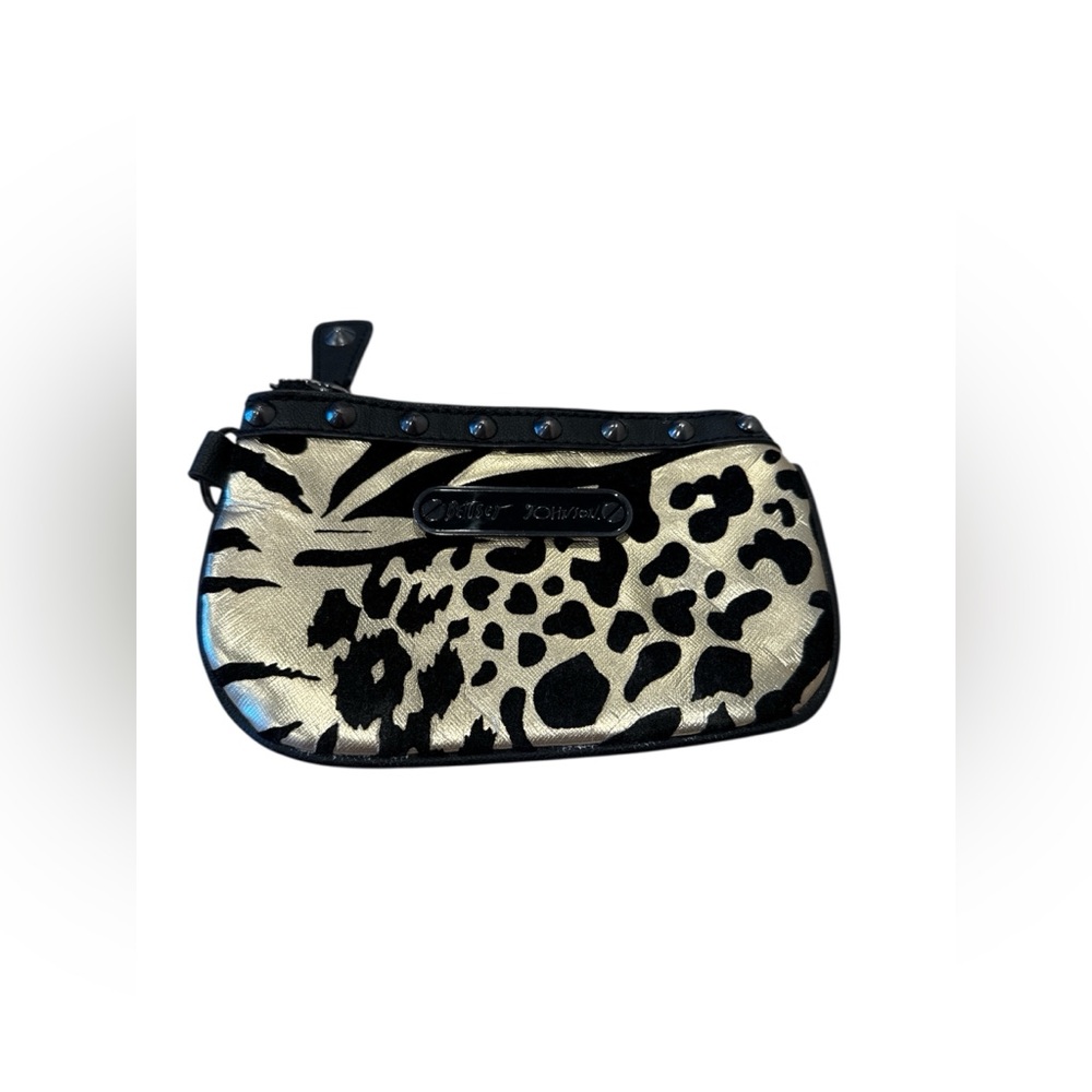 Betsy Johnson Black & Gold Studded Coin Bag